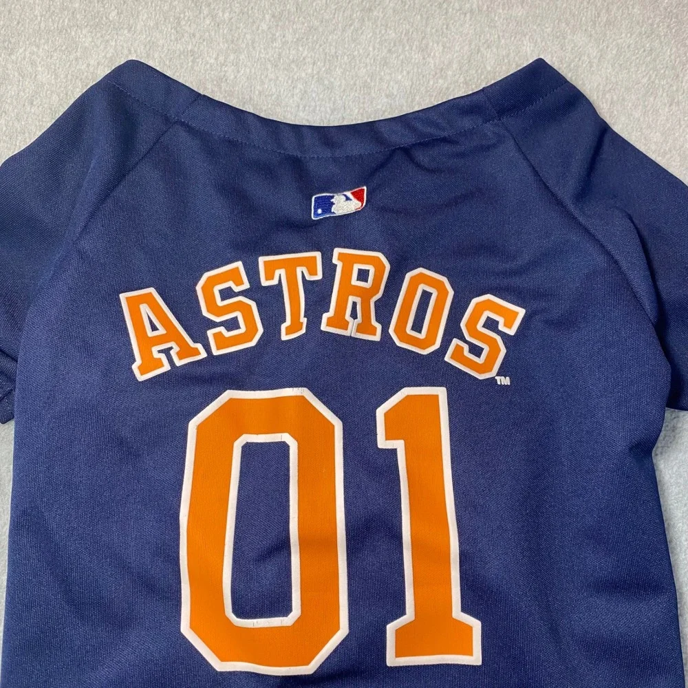 Pets First Houston Astros Dog Size Large Jersey Navy Blue‎ MLB Baseball EUC